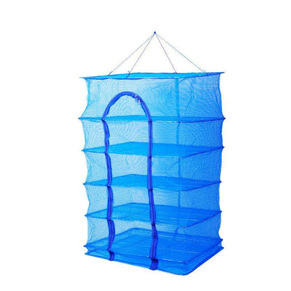 Air Drying Net Vegetable Dehydrator 5 Tiers 50x50x100cm - Portable, Durable, Folding