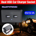 Premium Dual USB Car Charger Socket Panel 12V 24V 5V 3.1A