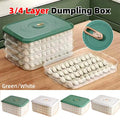 Large Capacity Dumpling Storage Box - 3 Layer, Airtight, Stackable, Green - SuperSaverAU - view 1