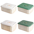 Large Capacity Dumpling Storage Box - 3 Layer, Airtight, Stackable, Green - SuperSaverAU - view 2