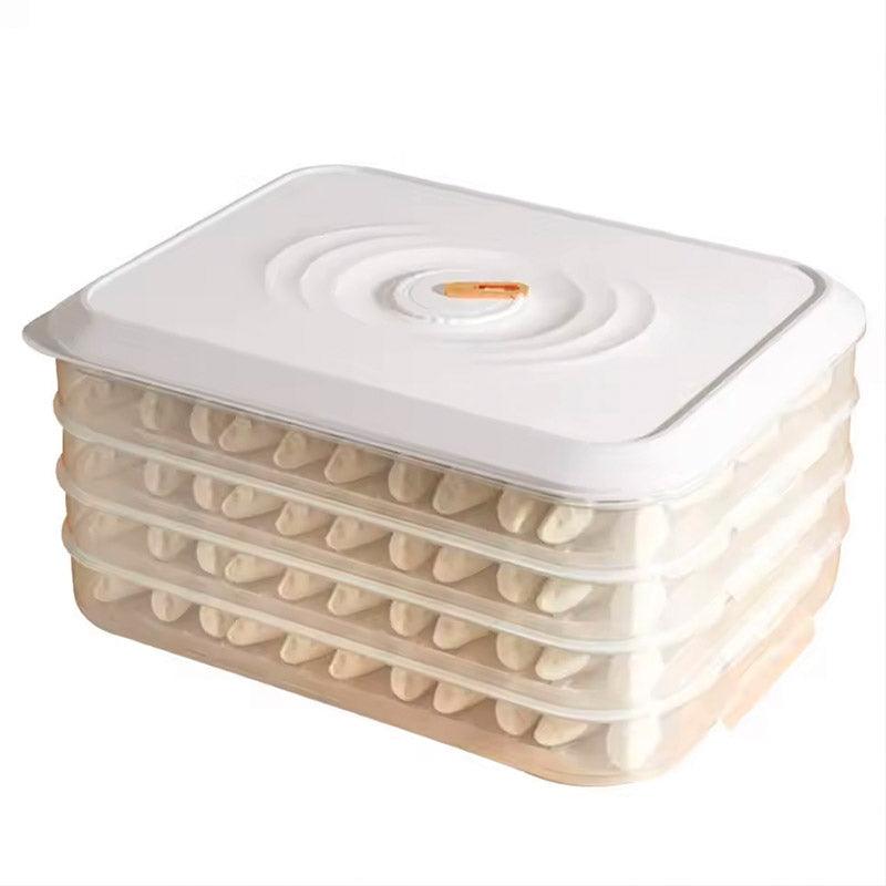4 Layer Dumpling Storage Box - Airtight Sealed Wonton Container - White - SuperSaverAU - view 7