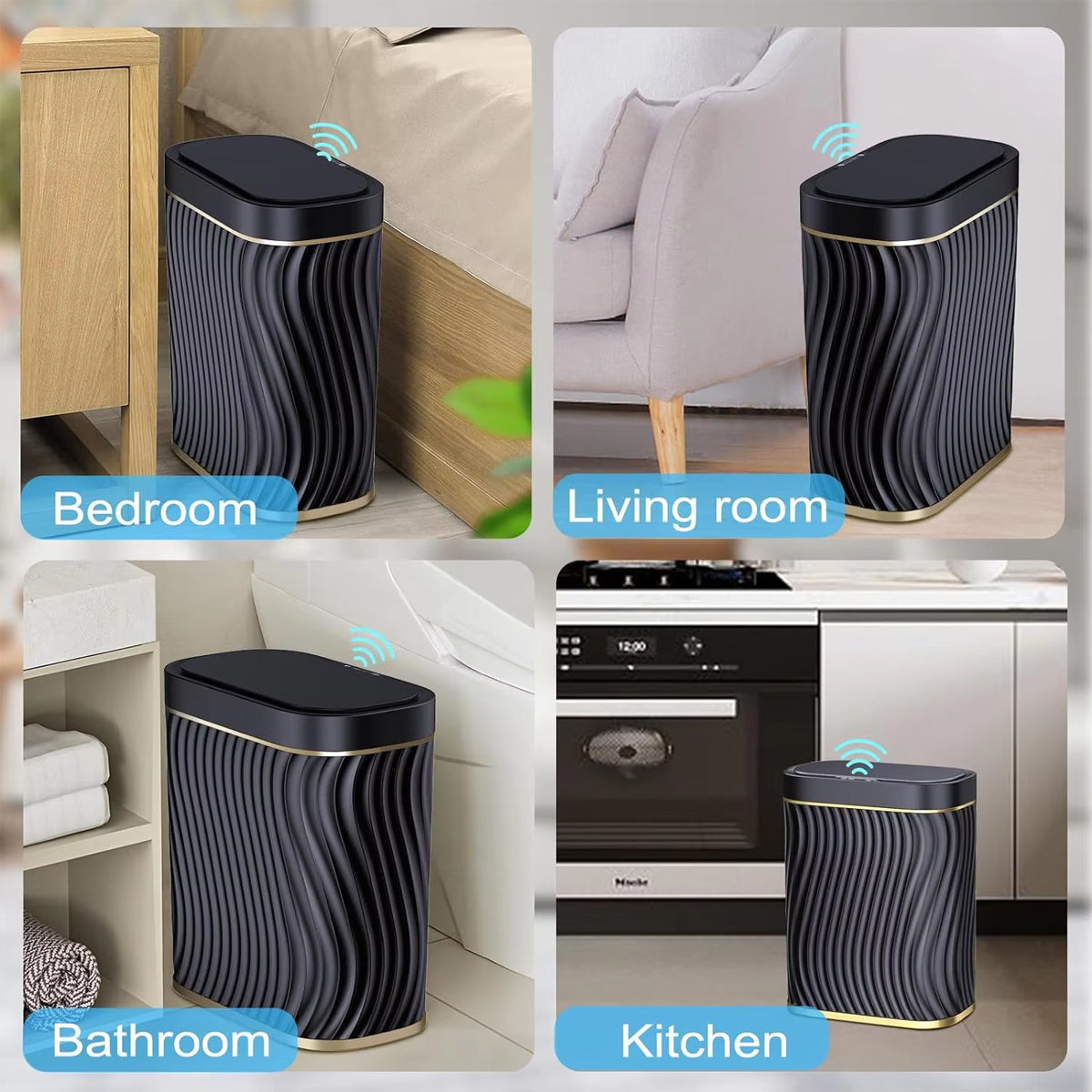 Premium 8L Smart Sensor Trash Can – Black