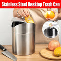 Premium Stainless Steel Mini Desktop Wastebasket – Silver