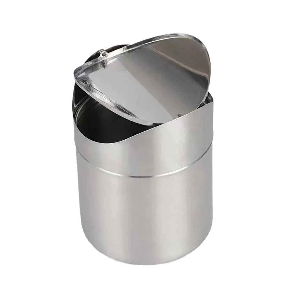 Premium Stainless Steel Mini Desktop Wastebasket – Silver