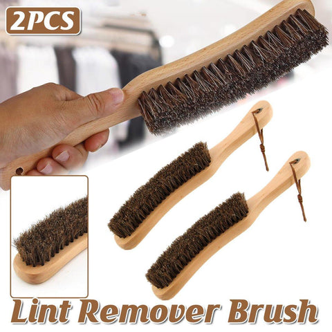 Premium Horsehair Clothes Brush – Wooden Handle 2 Pack