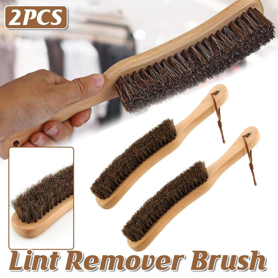 Premium Horsehair Clothes Brush – Wooden Handle 2 Pack