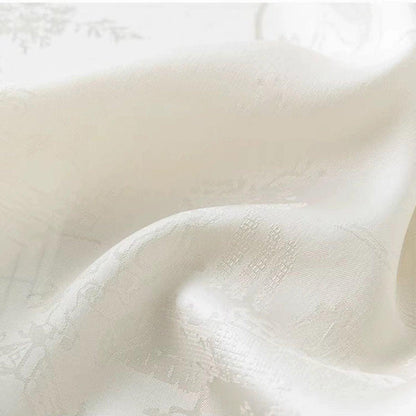 Elegant Satin Short Sleeve Blouse Women - Chinese Button Top Ivory S