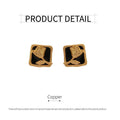 Vintage Matte Black Rose Square Stud Earrings for Elegant Fashion - SuperSaverAU - view 3
