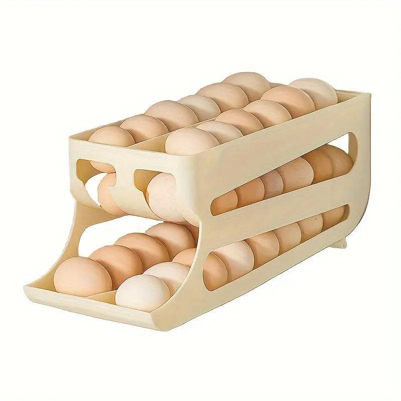 Premium Three-Layer Sliding Egg Storage Box – Yellow