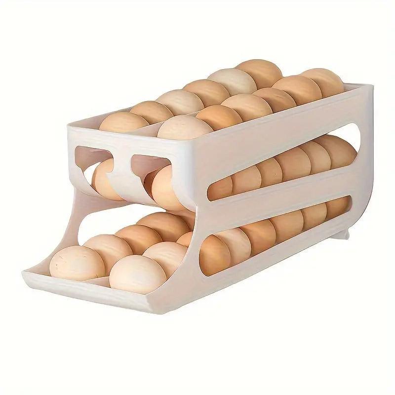 Premium Three-Layer Sliding Egg Storage Box – Yellow