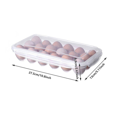 V528 Egg Storage Containers Set of 2, 18 Slots, Stackable, Food-Safe Plastic - SuperSaverAU - view 1