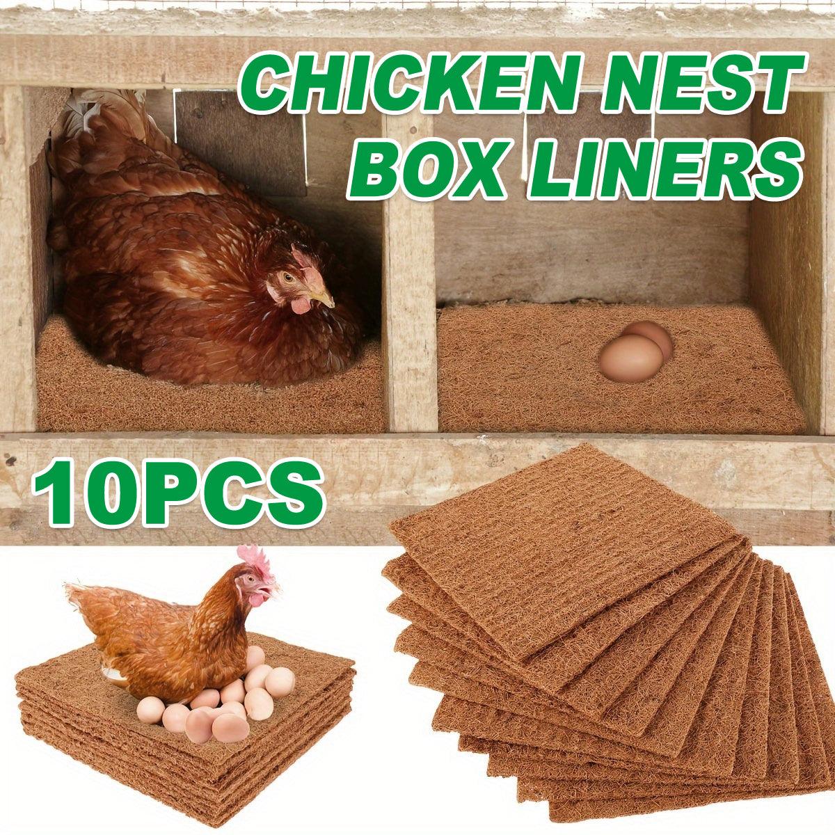 Premium Coconut Palm Fibre Chicken Nest Box Liners - 10pcs, 30cm