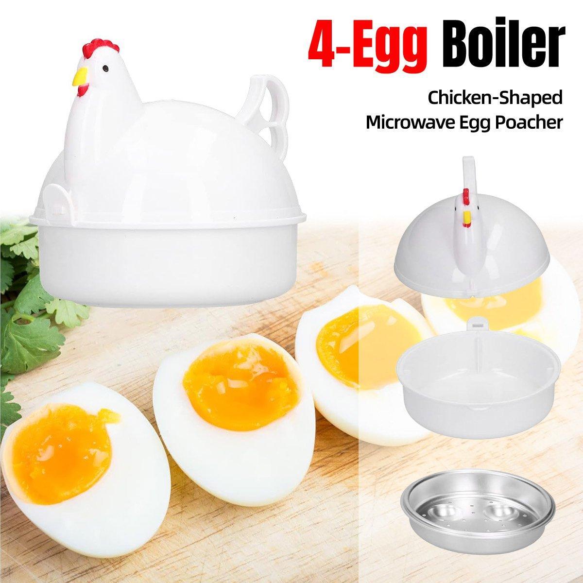 Premium Microwave 4 Egg Steamer Cooker with Chicken Design
