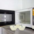 Premium White Microwave Egg Steamer Cooker with Lid Double Cup Tray