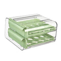 Green Double Layer Egg Storage Drawer Fridge Organizer