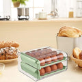 Green Double Layer Egg Storage Drawer Fridge Organizer