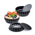12PCS Mini Detachable Tart Mold Baking Cake Pan Nonstick Bottom Cupcake Molds - 4inch - SuperSaverAU - view 4
