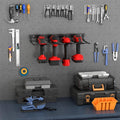 Premium Wall Mount Metal Drill Storage Rack - Black