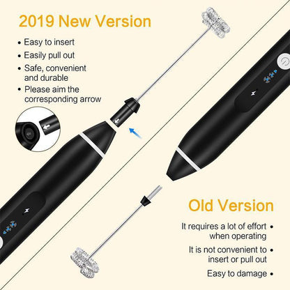 USB Rechargeable Electric Egg Beater & Milk Frother - White