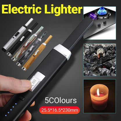 Electronic USB Rechargeable Pulse Arc Candle Lighter, 230x25.5x16.5MM, Windproof, Safety Lock