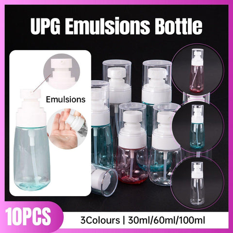 Premium 10pcs 100ml Clear Travel Emulsion Dispenser Bottles for Lotion Shampoo