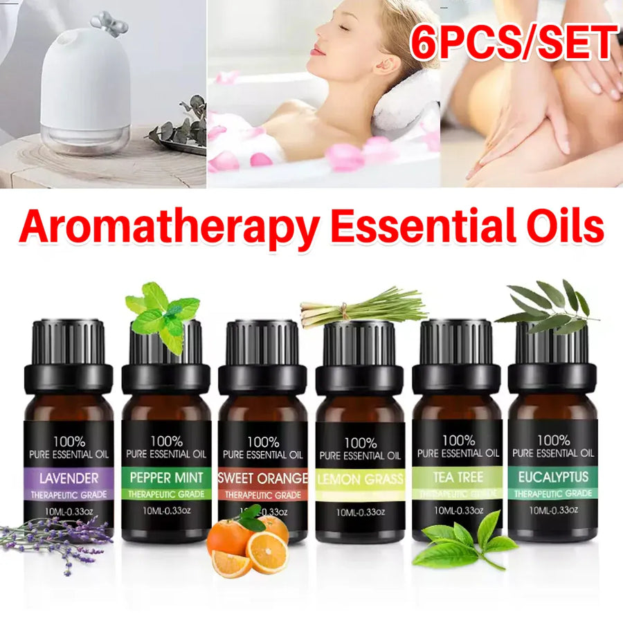 Premium 6 Piece Plant Essential Oil Set for Aromatherapy Diffusers