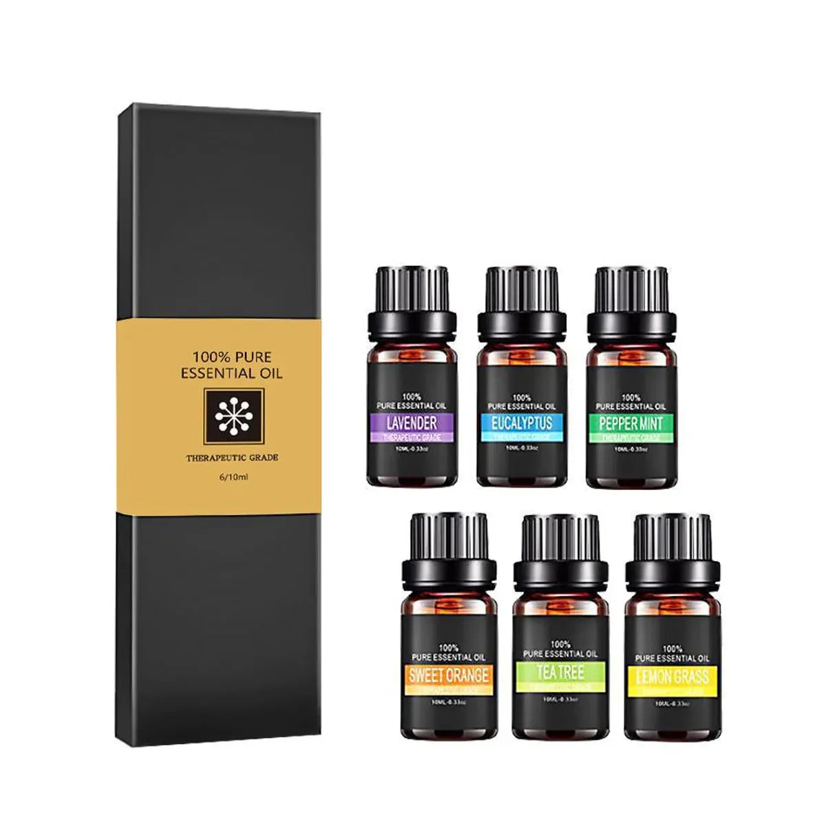 Premium 6 Piece Plant Essential Oil Set for Aromatherapy Diffusers