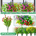 Premium Artificial Camellia Flower Bundles – 8 Pack