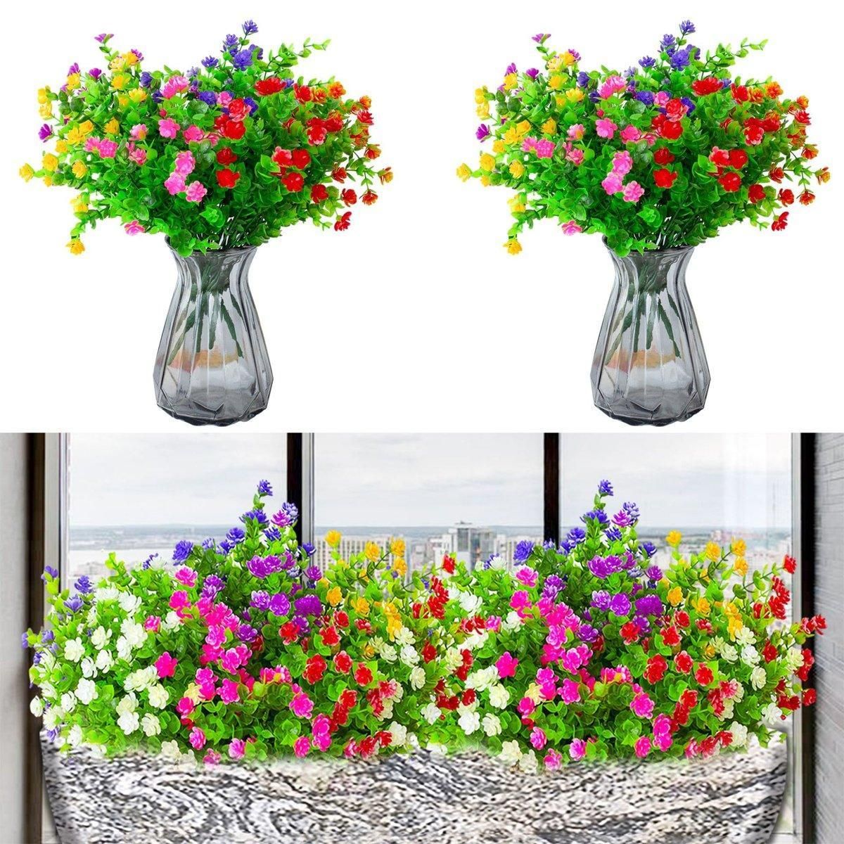 Premium Artificial Camellia Flower Bundles – 8 Pack
