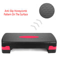 Premium Fitness Step Platform with Adjustable Height & Anti-Slip Surface - Black/Red