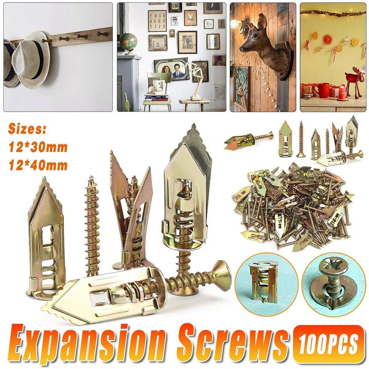 Premium Self-Drilling Drywall Anchors & Screws – 12 x 30mm, 100 Pack