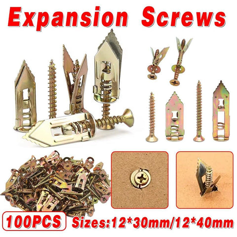Premium Self-Drilling Drywall Anchors & Screws – 12 x 40mm, 100 Pack