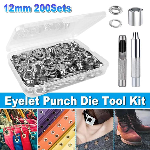 Premium 200 Set 12mm Copper Eyelet Grommet Kit with Tools