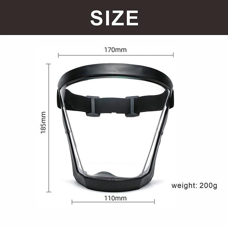Premium Anti-Fog Full Face Shield Mask for Adults - Black, 2 Pack