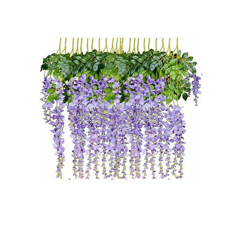 Premium Artificial Wisteria Garland Vines – Purple 12 Pack