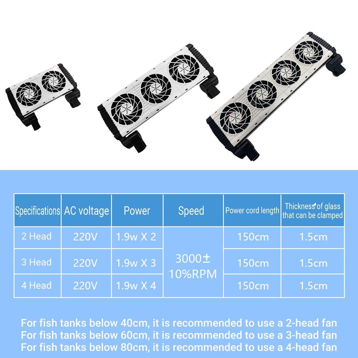 Fish Tank Mini Fan - 2-Head Cooling Fan for Shrimp Tanks, 180° Rotation, Quiet Operation