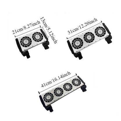 Fish Tank Mini Fan - 4-Head Cooling Fan, 180° Rotation, Quiet Operation