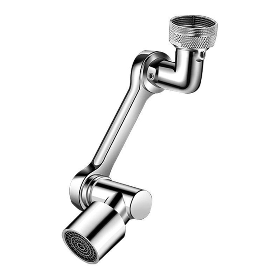 Premium Silver Rotatable Faucet Extender Mechanical Arm Sink Tap Adapter with Filter