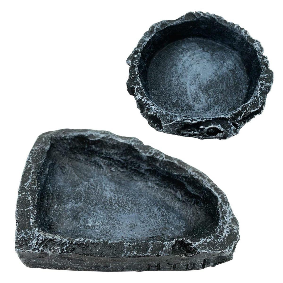 Premium Reptile Resin Food & Water Dish Bowl Set - 2 Pack