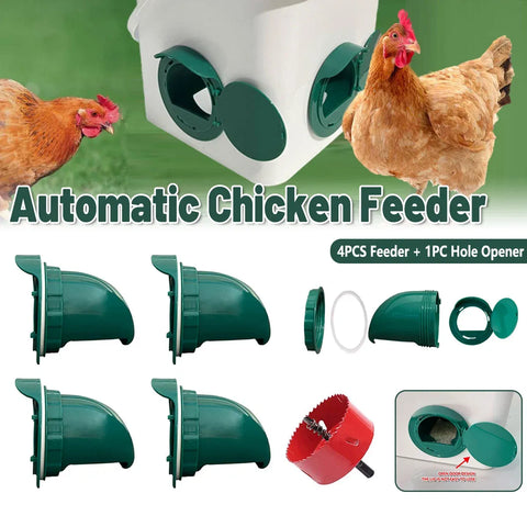 Premium Automatic Chicken Feeder Ports with Hole Saw - 5 Piece