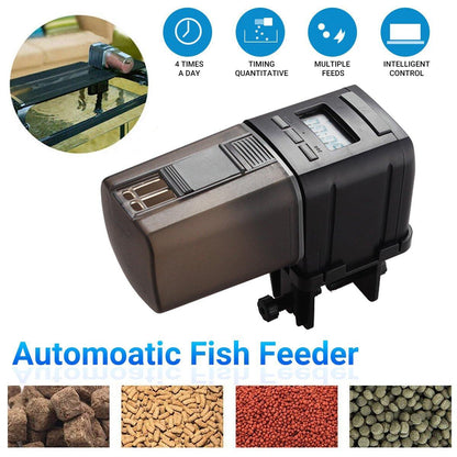 Automatic Fish Feeder 200ml - Intelligent Timing, Large Capacity, Battery Operated
