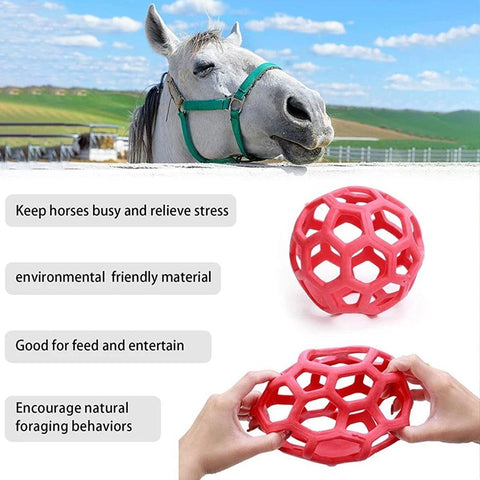 Premium Blue Horse Hay Feeder Ball Slow Feeding Toy - 14cm