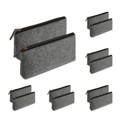 10PCS Large Felt Pencil Cases - Organizers for Stationery & Cosmetics