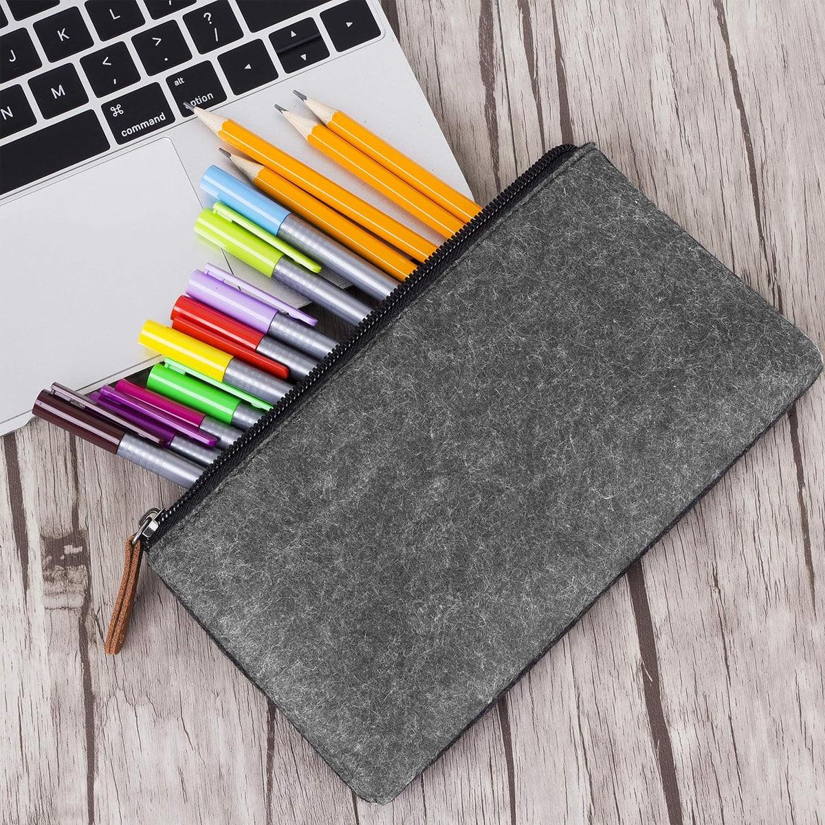 10PCS Large Felt Pencil Cases - Organizers for Stationery & Cosmetics