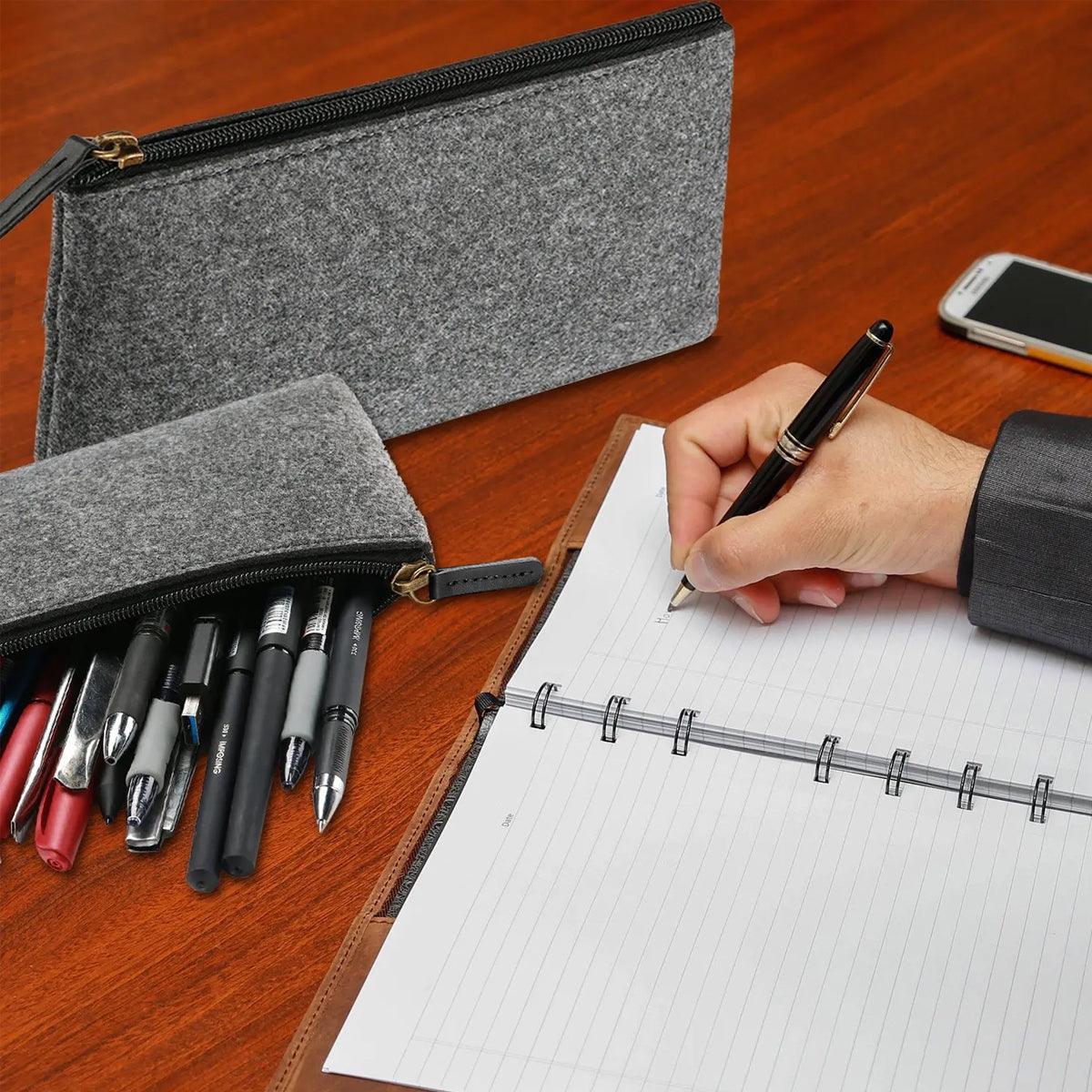 10PCS Large Felt Pencil Cases - Organizers for Stationery & Cosmetics