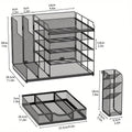 Multi-Layer File Rack Storage Organizer, Black, 36 x 28 x 28.5 cm, Space-Saving Design - SuperSaverAU - view 2