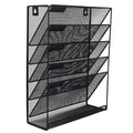 5-Tier Iron File Organiser, 15.9"H x 12.8"L x 4.1"W, Wall-Mount/Desktop, Black - SuperSaverAU - view 2