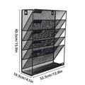5-Tier Iron File Organiser, 15.9"H x 12.8"L x 4.1"W, Wall-Mount/Desktop, Black - SuperSaverAU - view 3