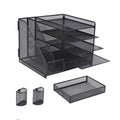 Multi-Tier Desktop Organizer for Files and Documents - Black - SuperSaverAU - view 2