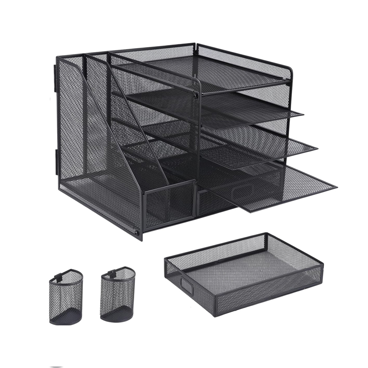 Multi-Tier Desktop Organizer for Files and Documents - Black - SuperSaverAU - view 2